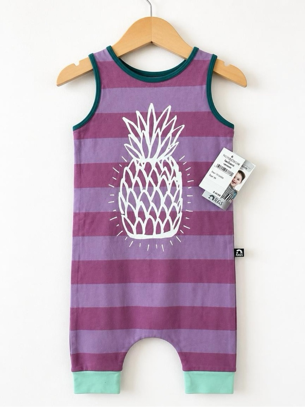 RAGS NWT Pineapple Stripe Tank Romper Size 2T